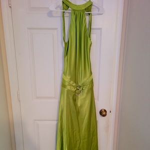Green apple silk formal dress